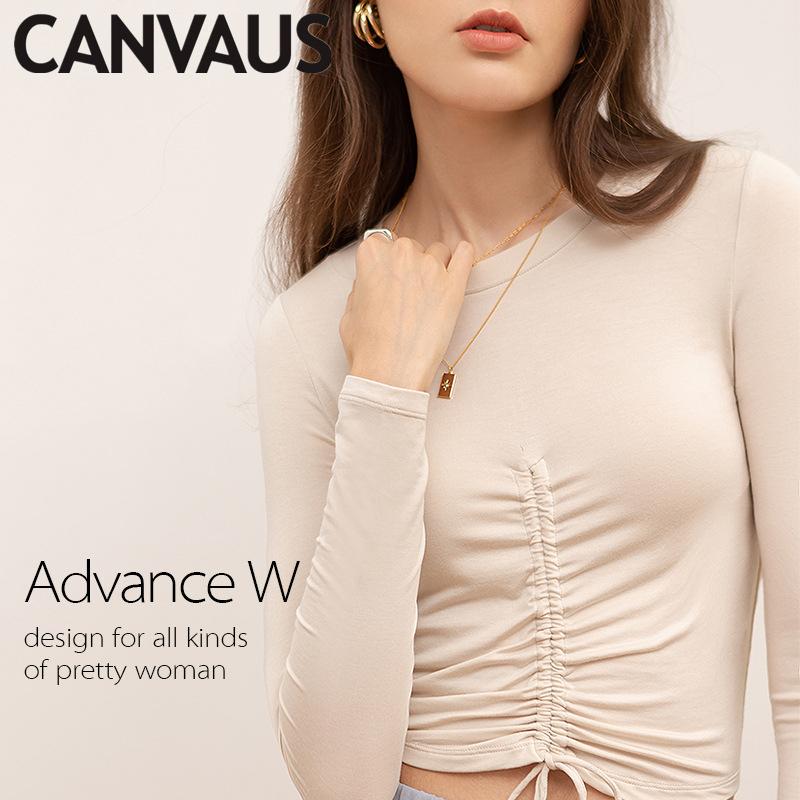 Spring Women'S New Long-Sleeved Women'S Round Neck Solid Color Outer Wear Bottoming Shirt