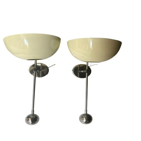 Pair White Mid-Century Modern Wall Sconce Italian 1-Arm Wall Light Designer Wall Lamp Bathroom Vanity Lighting