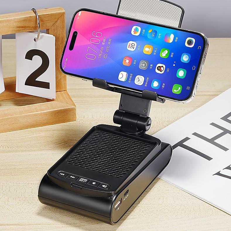 Bluetooth-compatible 5.1 Technology Phone Stand Mobile Phone Holder with Bluetooth Speaker Telescopic Foldable Mobile for Cell