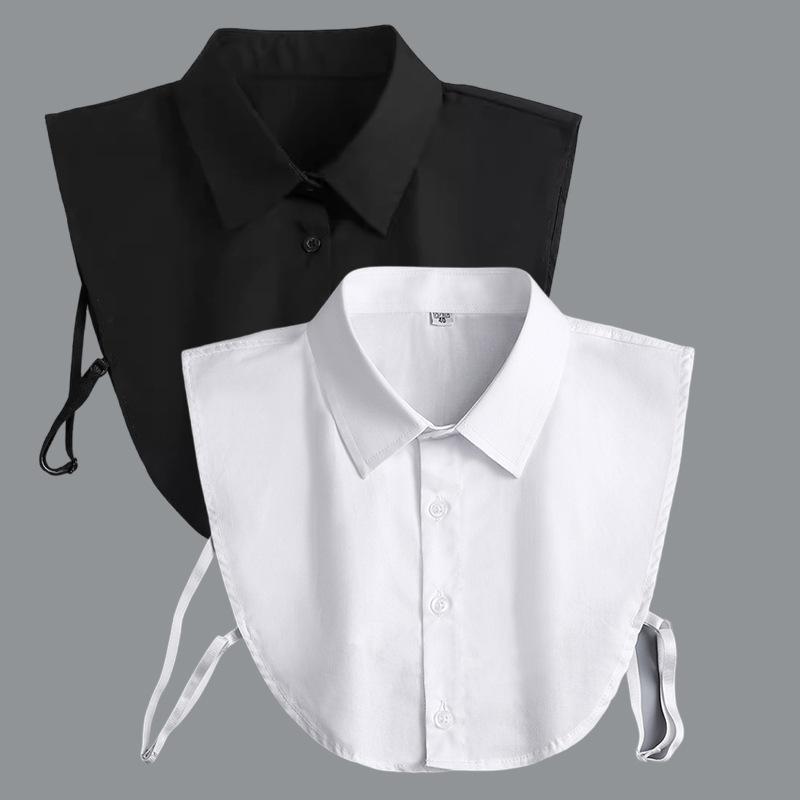 Gray Fake Collar Blouse Elegant Ruffle Edge Blouse Versatile Adult Shirt Exquisite Solid Color Shirt Independent Packaging Shirt