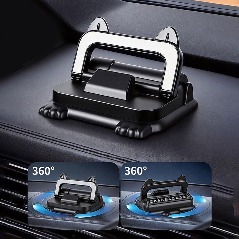 SEAMETAL Universal Dashboard Car Phone Holder 360° Rotation Stable Car Phone Mount With Parking Number Plate Smartphone Navigation Holder