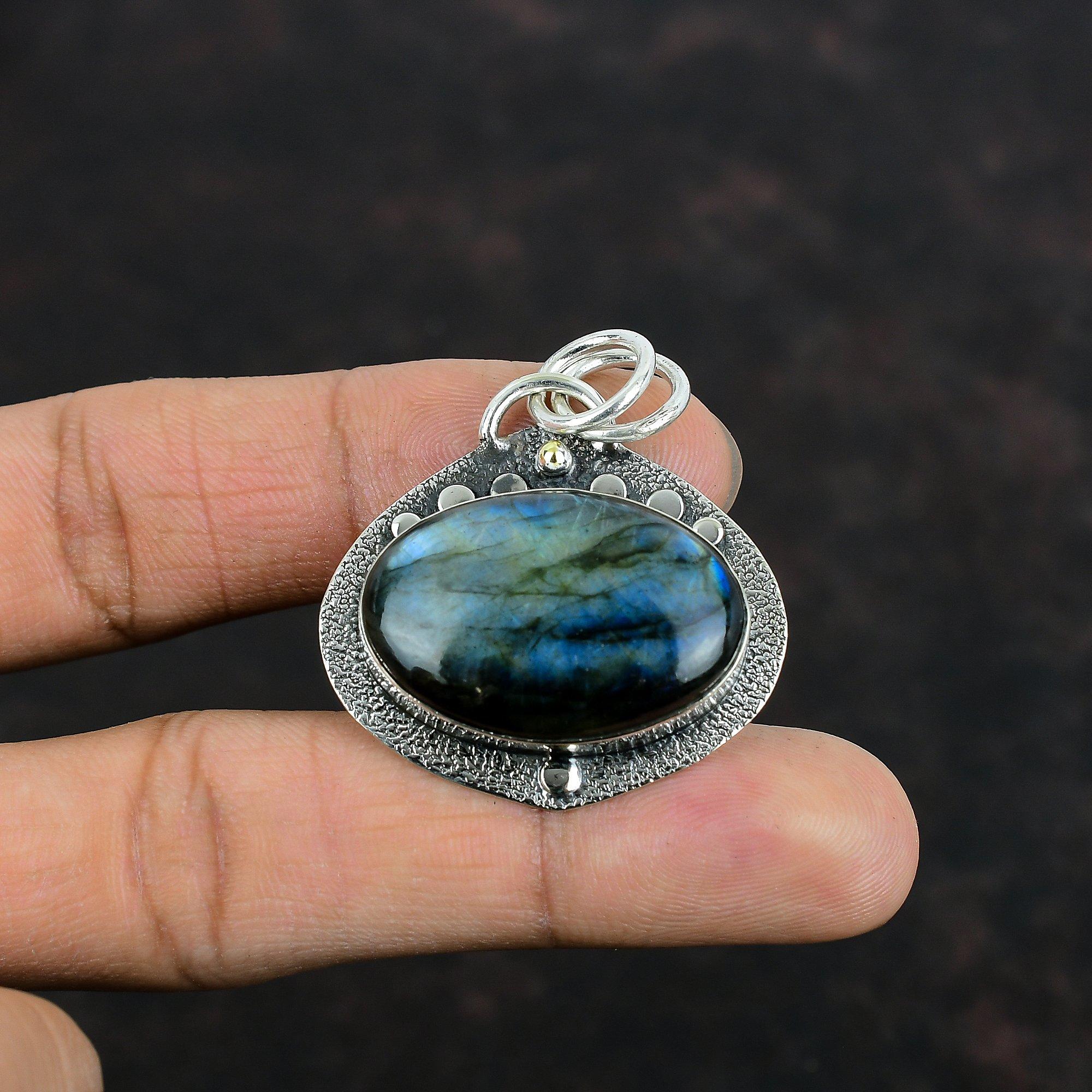 Labradorite Pendant Genuine Gemstone Jewelry 925 Sterling Silver Pendant Handmade Latest Design Pendant Birthstone Pendant Engagement Gifts