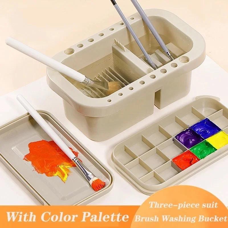 Expert Style Color Palette Pen Wash Multifunctional Three Piece Pen Wash Set