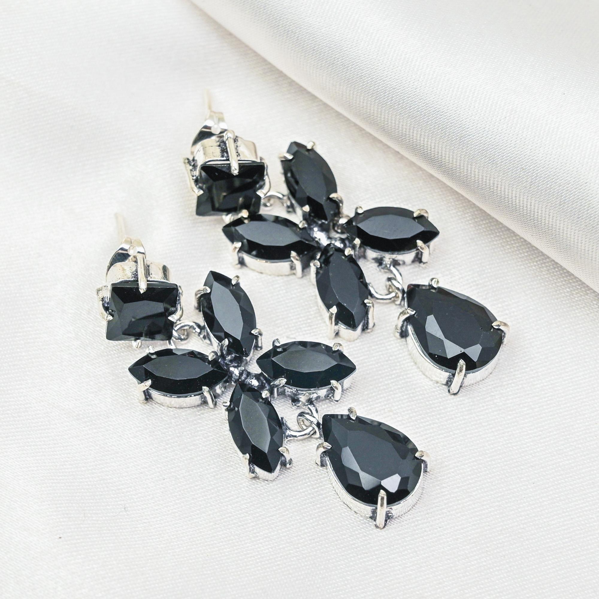 Black Spinel Earrings, 925 Solid Sterling Silver Earrings Handmade Gemstone Jewelry, Gifts For Wife Brand New Earrings