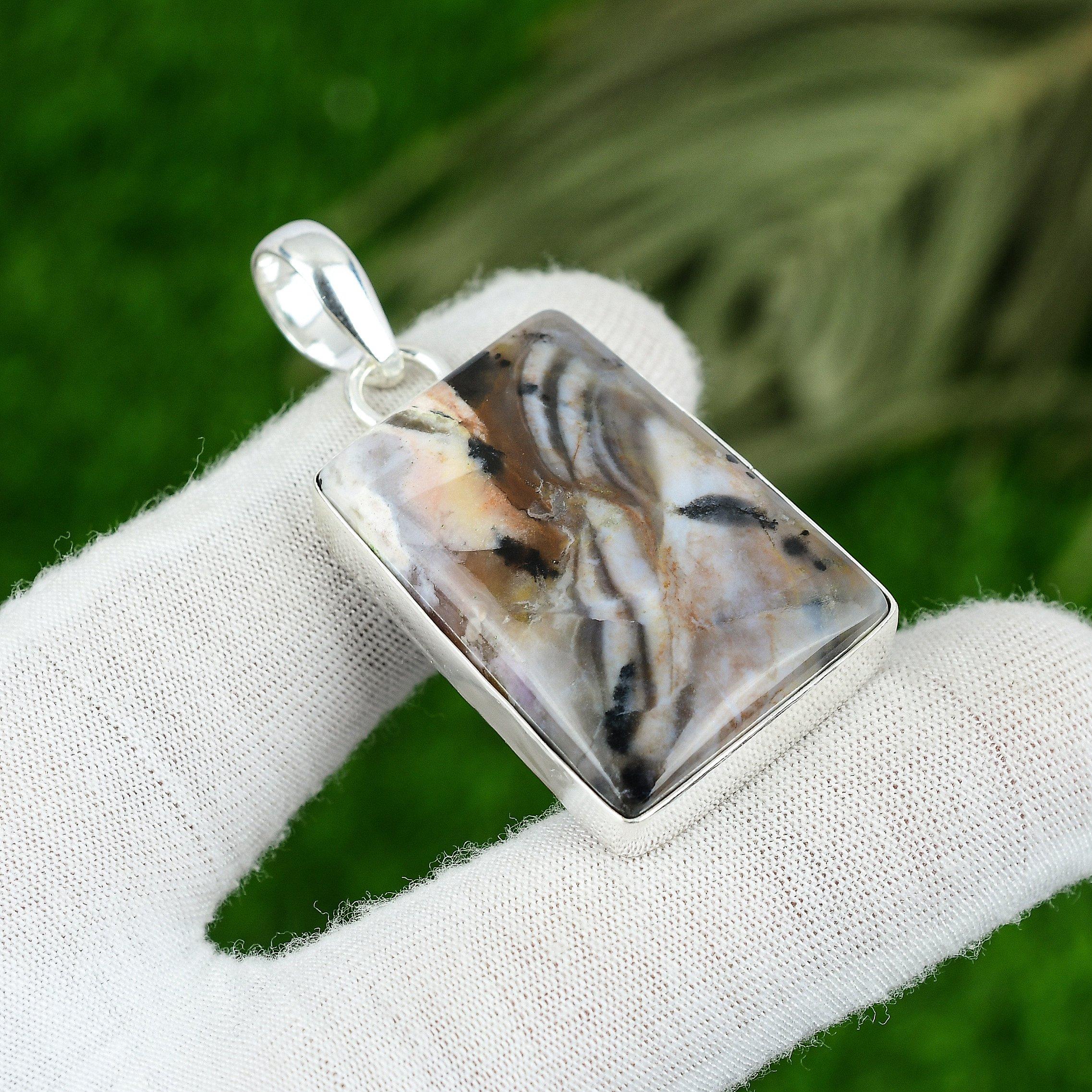 Muttertagsangebot Honig Dendrit Opal Edelstein Anhänger Schmuck Sterlingsilber