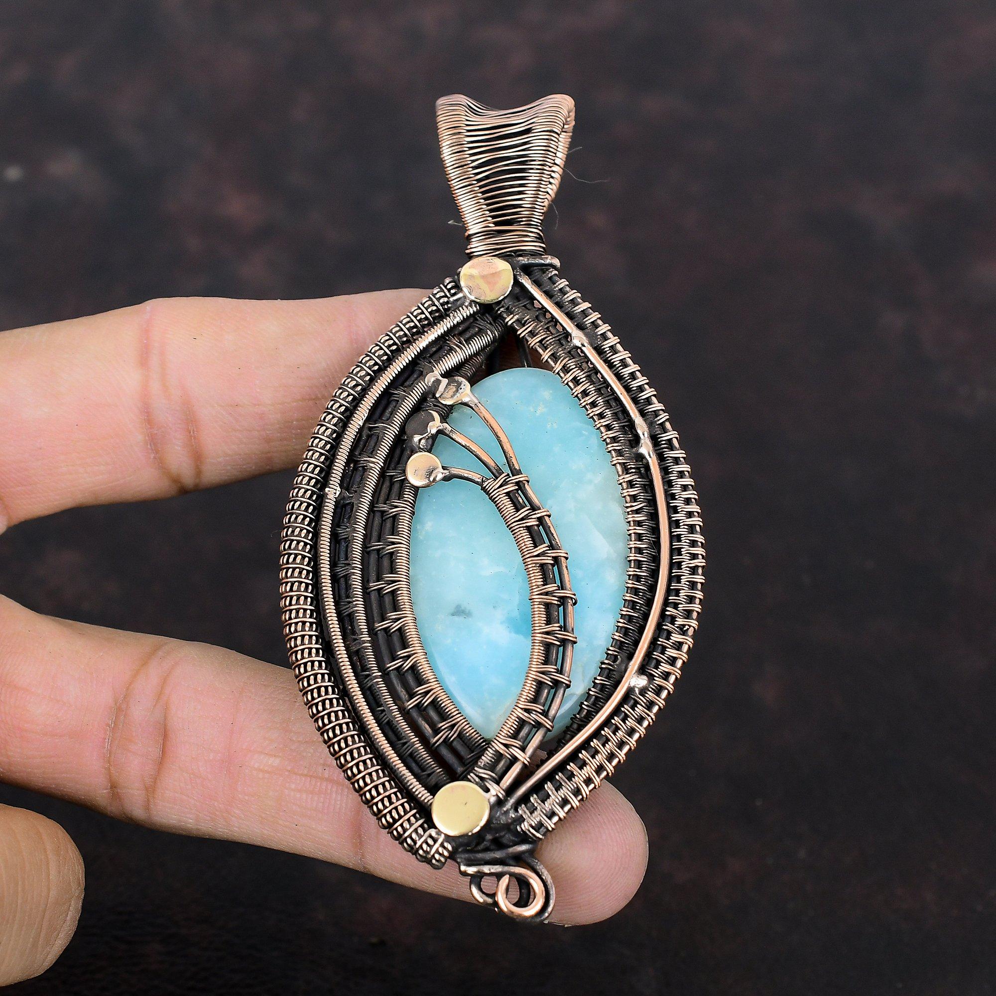 Pandantiv Hemimorfit Bijuterii Înfășurate în Sârmă de Cupru Pandantiv cu Piatră Prețioasă Autentică Pandantiv Handmade din Sârmă Pandantiv din Cupru Pentru Cadou Pandantiv Înfășurat în Sârmă