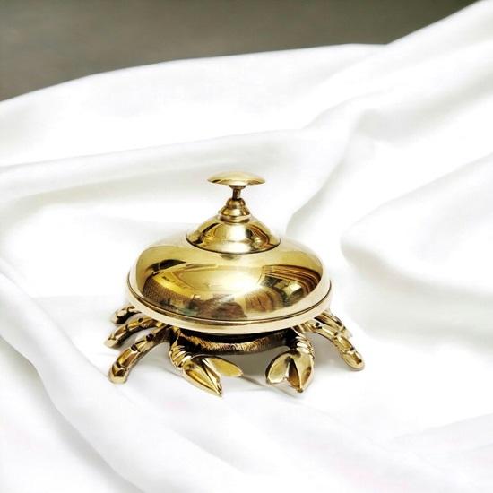 10.16 Cm Gifts For Grandparent, Brass Counter Calling Bell, Tabletop Accessory, Nautical Desk Item, Handmade Housewarming Gift, Service Bells
