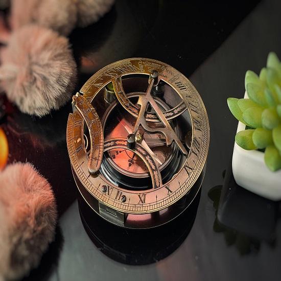 Compass with Sundial of Gilbert Sons London, Perfect for Gift and Home and Office Decor