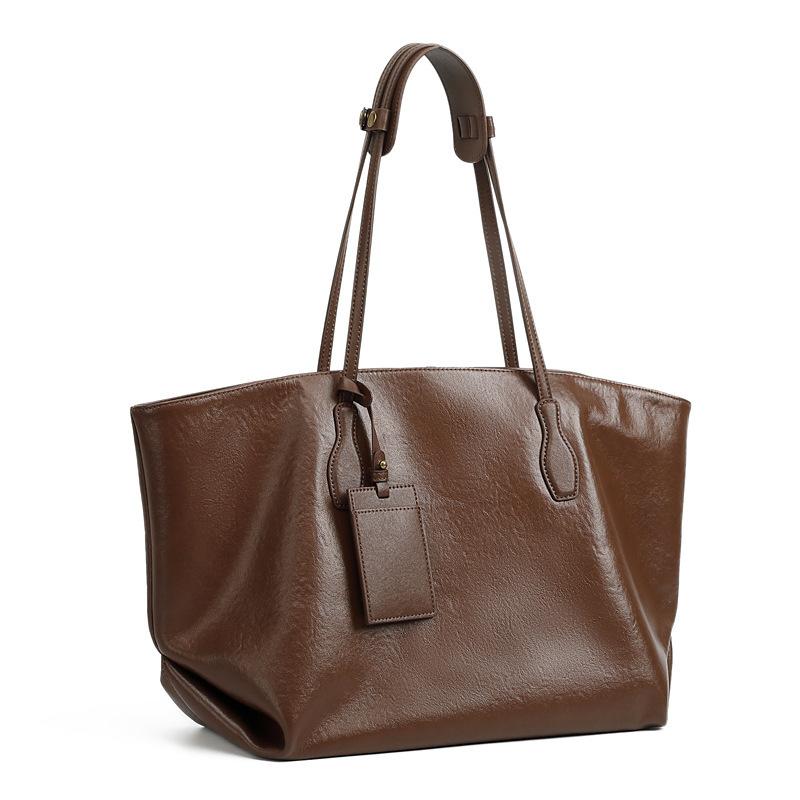 2026 Luxury Woman Shoulder Bag Soft Leather Large Capacity Square Fashion Tote Bag Korean Fashionable Handbag Shopping Underarm Bags