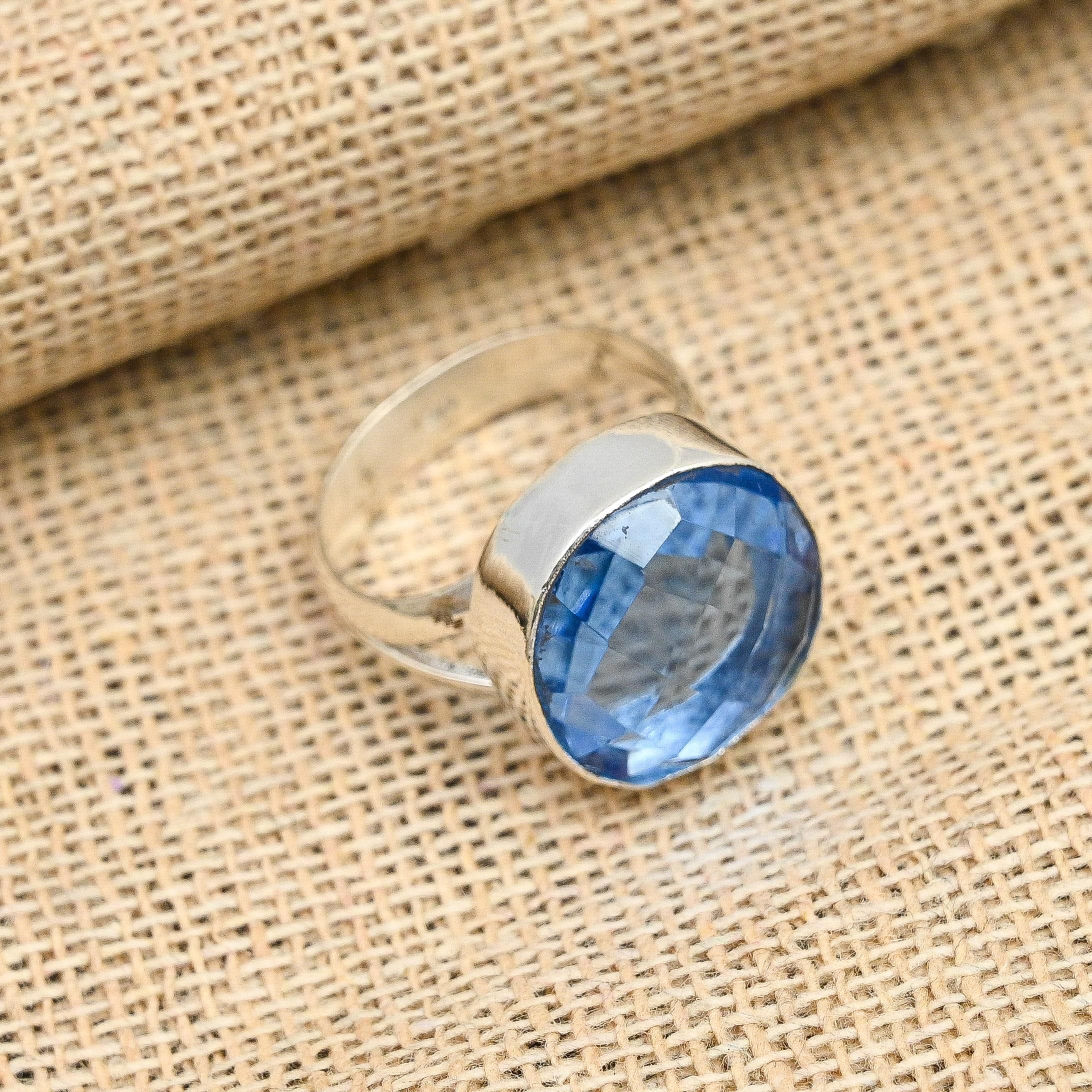 Hübscher Tansanit-Edelstein, handgefertigter Schmuckring aus 925er Sterlingsilber, Geschenk für Sie