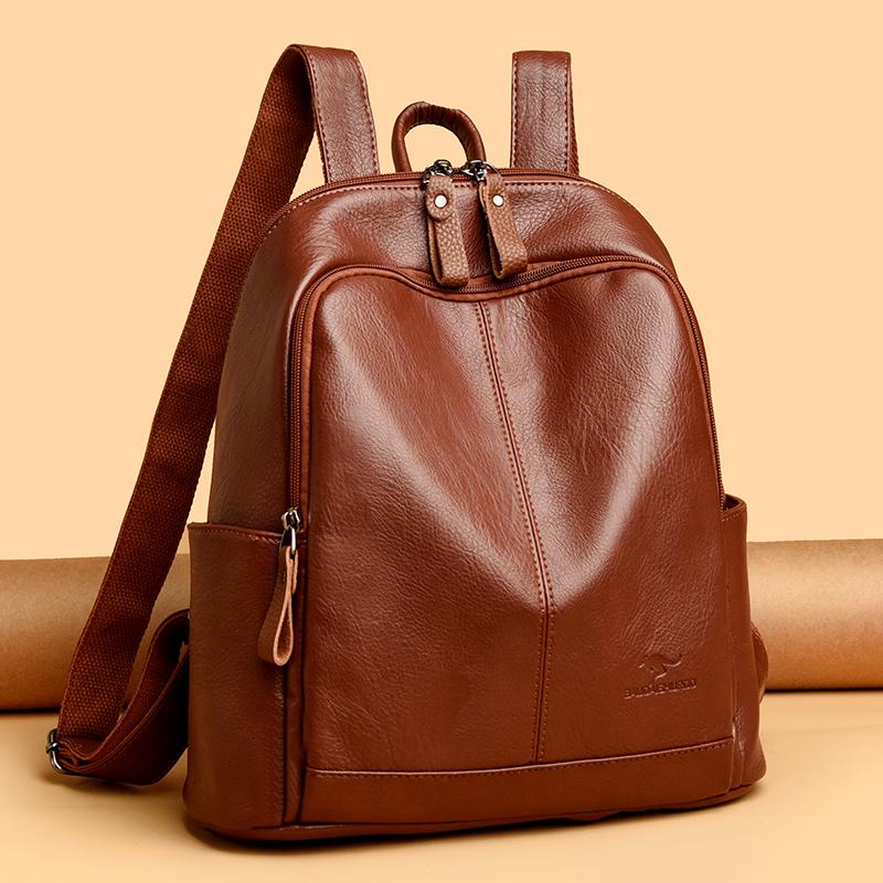 Fashionable PU Leather Backpack with Adjustable Shoulder Straps Simple Design Suitable for Daily Use Travel Shopping and Other Scenarios