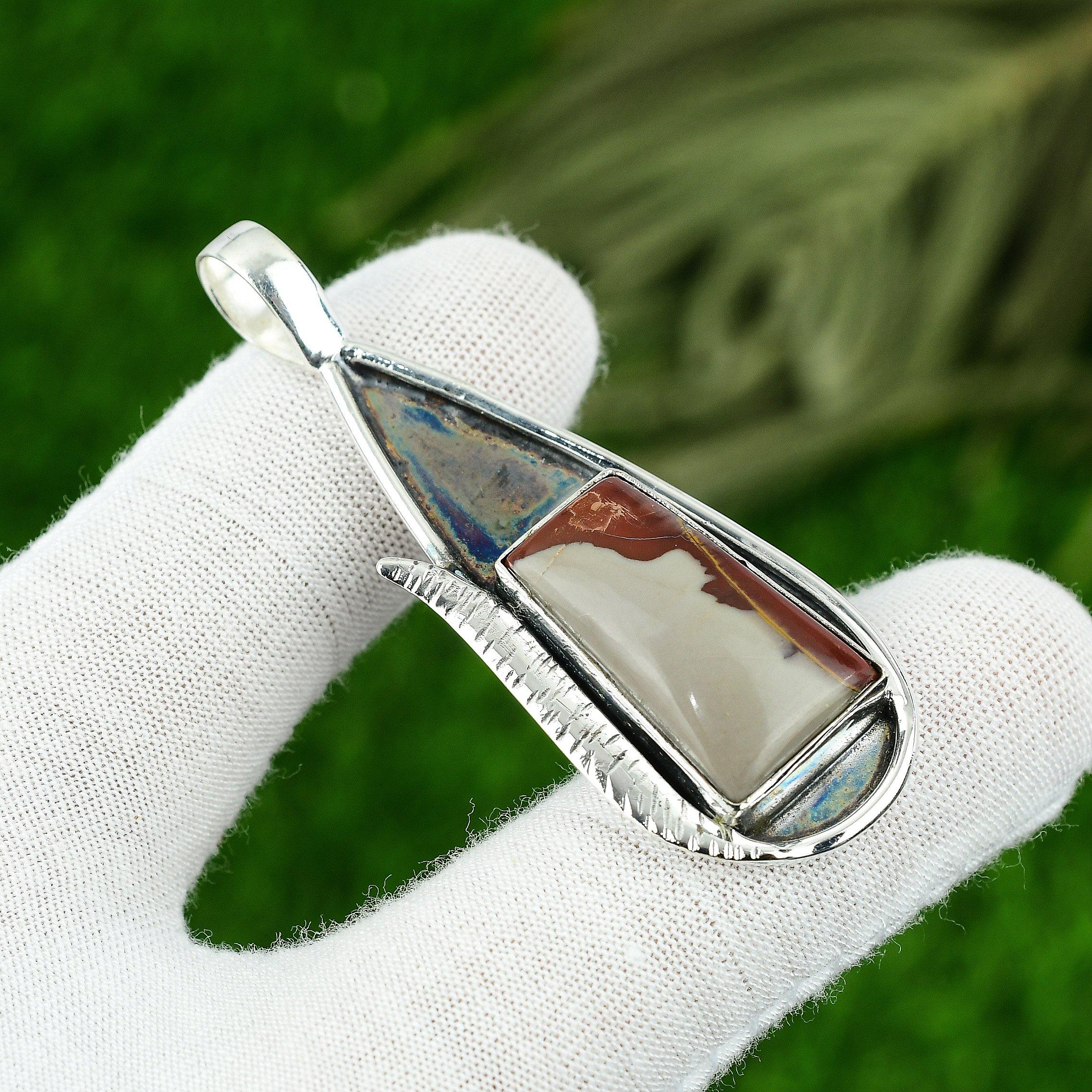 Natural Noreena Jasper Gemstone Jewelry 925 Sterling Silver Pendant For Girls
