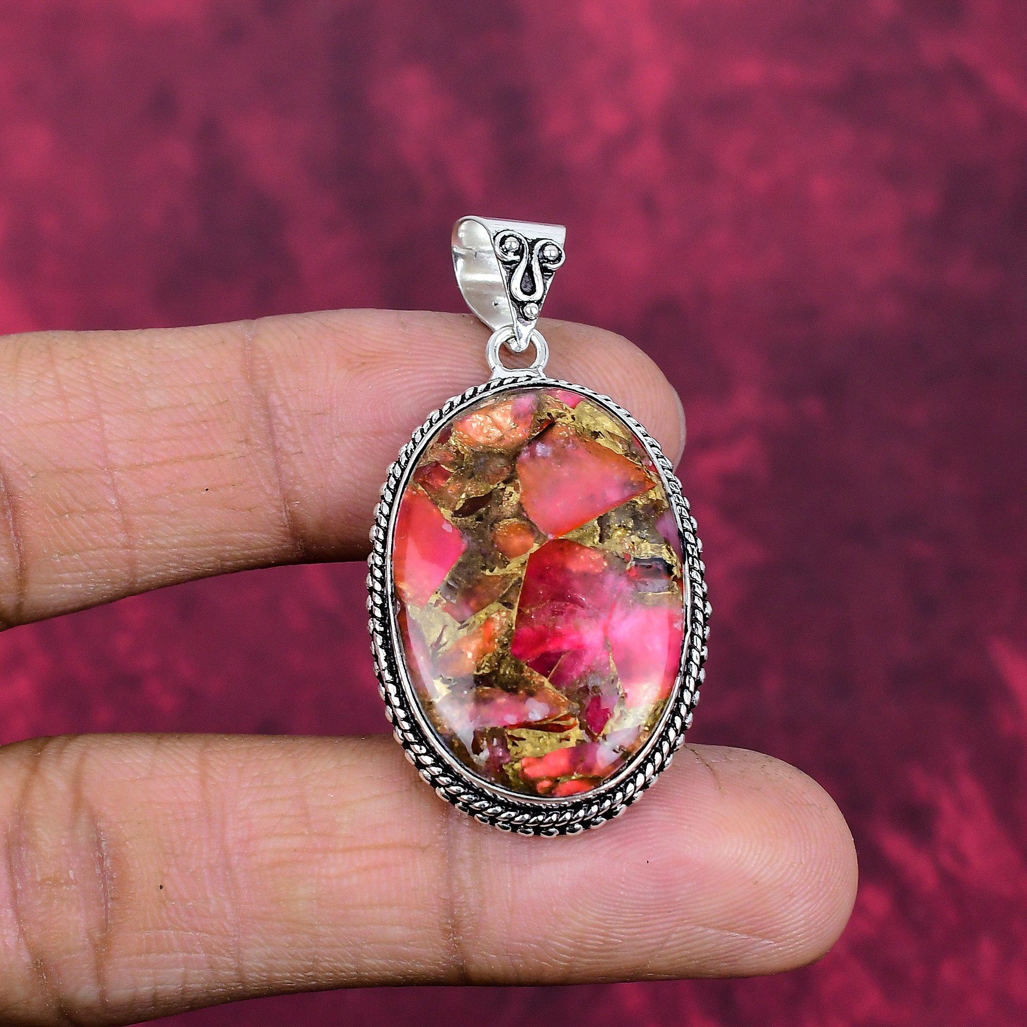 Rose Dahlia Copper turquoise Jewelry, 925 Solid Sterling Silver Pendant Handmade Gemstone Jewelry, Gifts For Wife Brand New Pendant