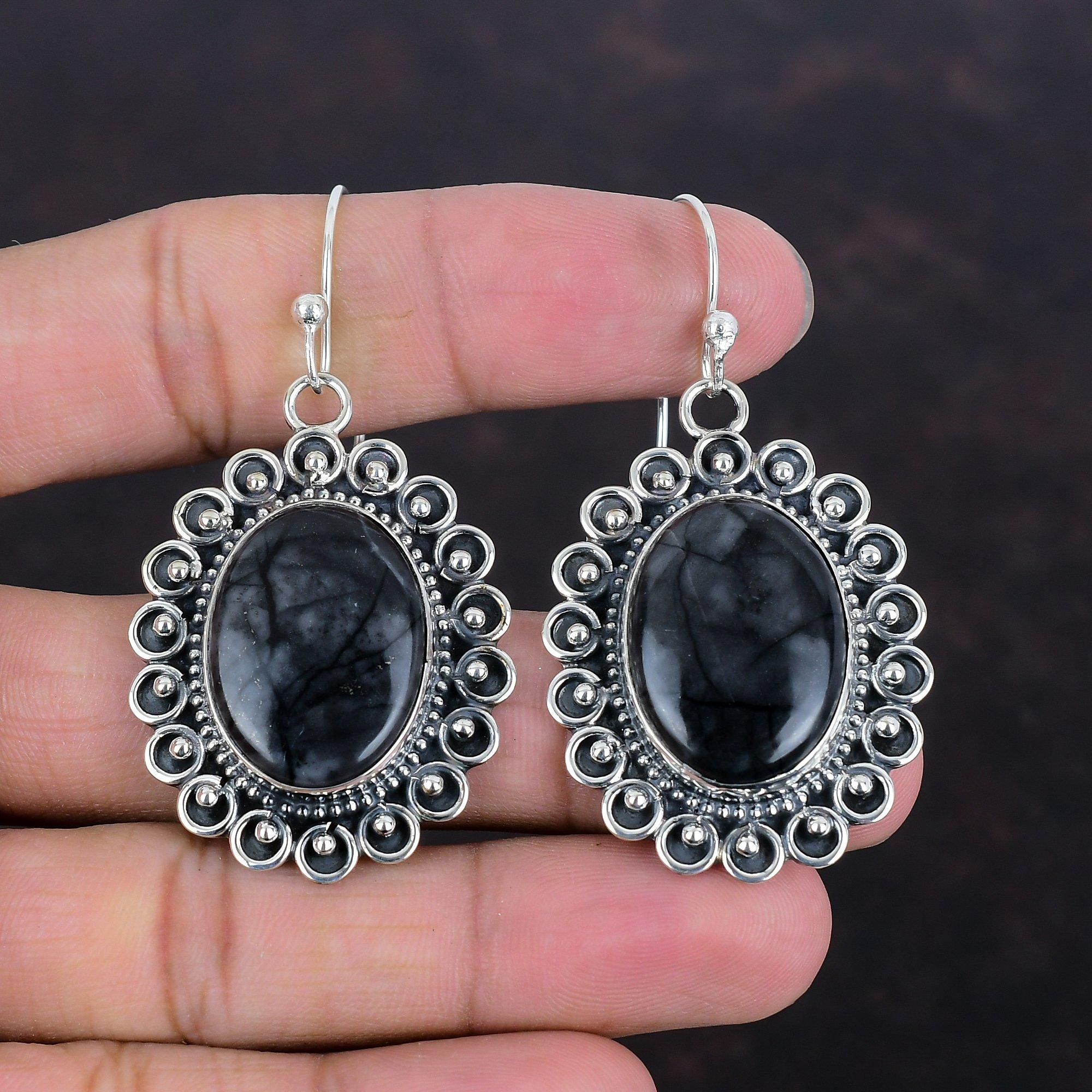 Picasso Jasper Gemstone Earrings 925 Sterling Silver Earring Handmade Boho Jewelry Birthstone Earring Gifts For Women Picasso Jasper Jewelry