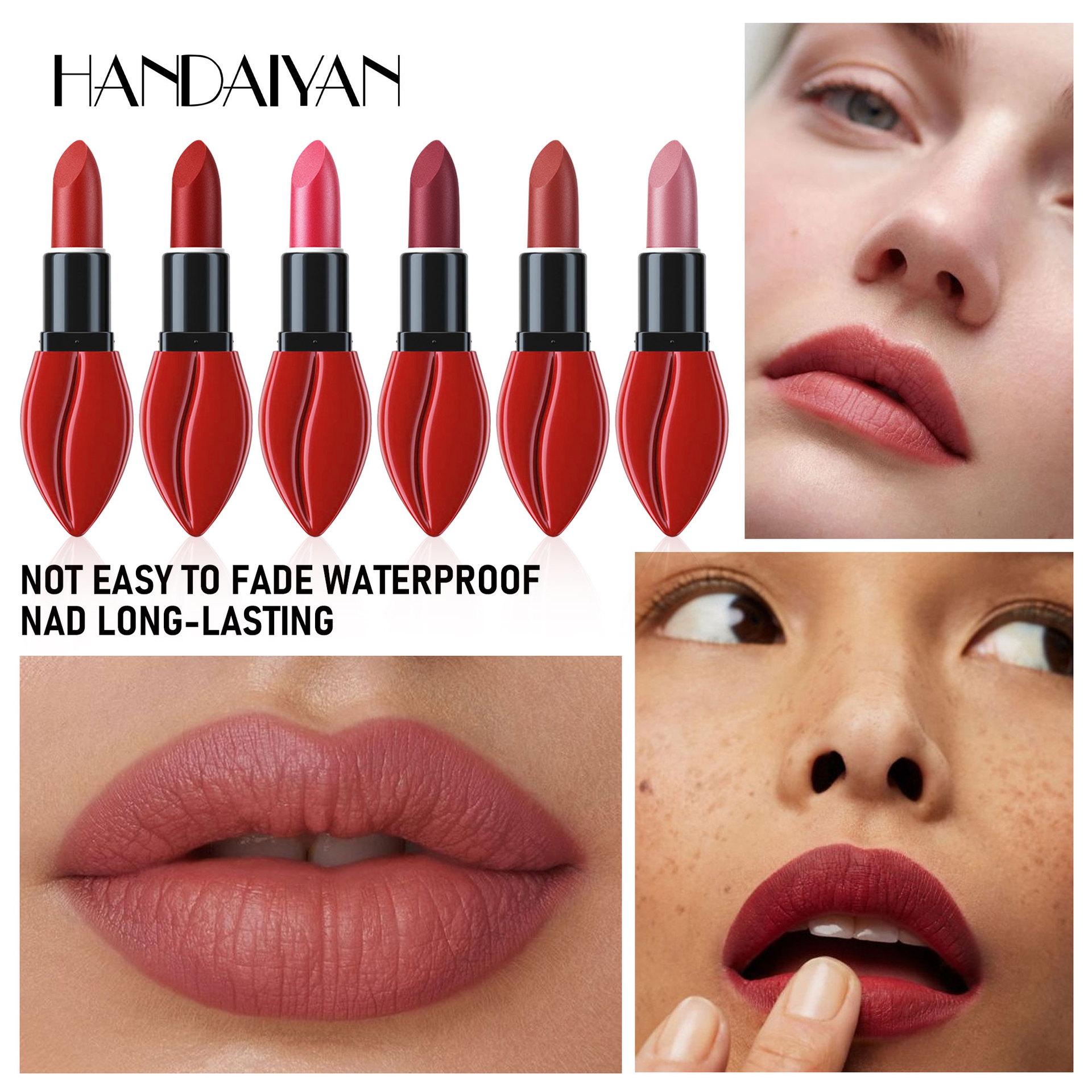 Rossetto Opaco 6 Colori Colori Pieni e Ricchi Idratazione Naturale Confortevole Texture Fine e Liscia Lunga Durata e Facile da Applicare