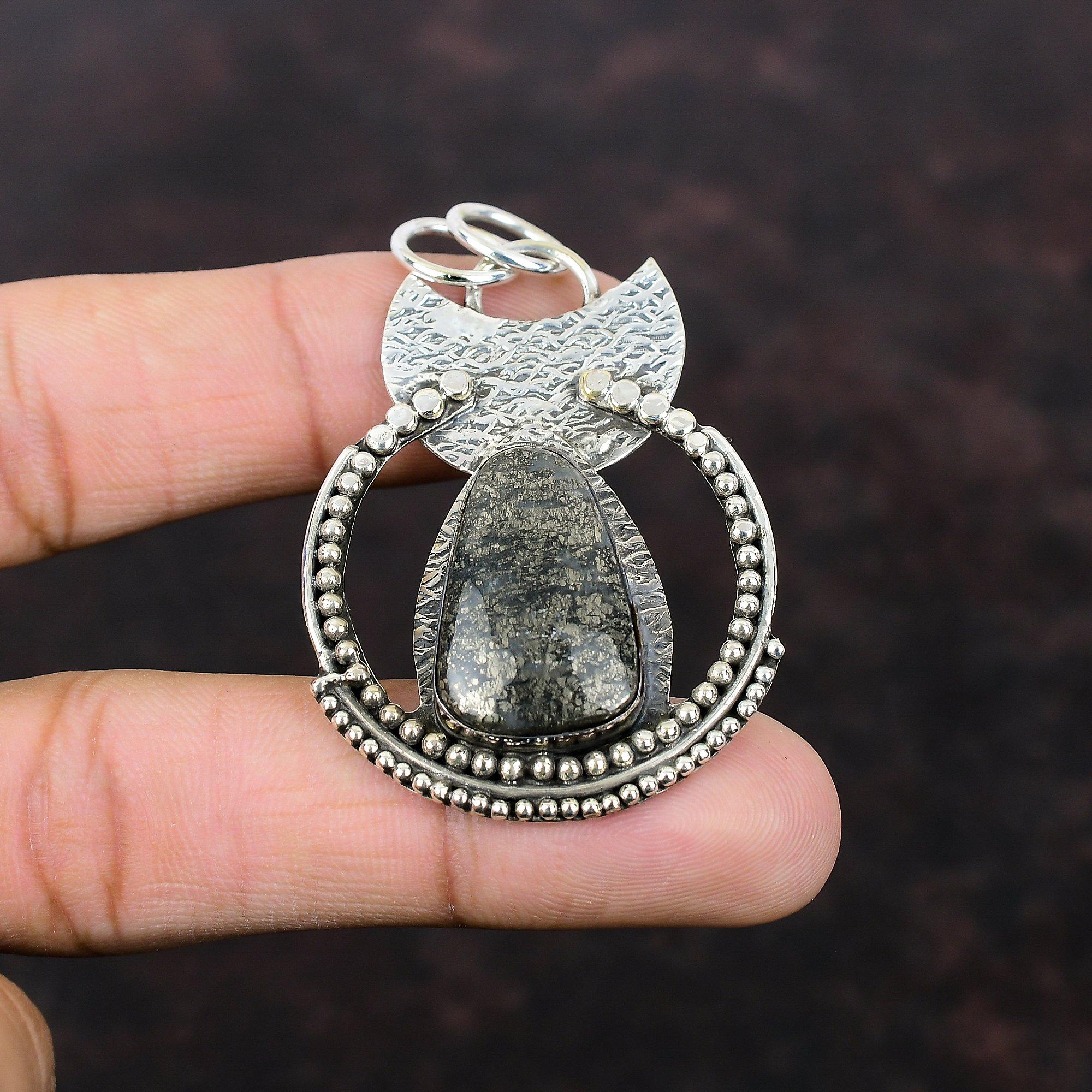 Marcasite Pendant Handmade Jewelry Real Gemstone Pendant 925 Sterling Silver Pendant Marcasite Jewelry Gift For Her Beautiful Silver Jewelry