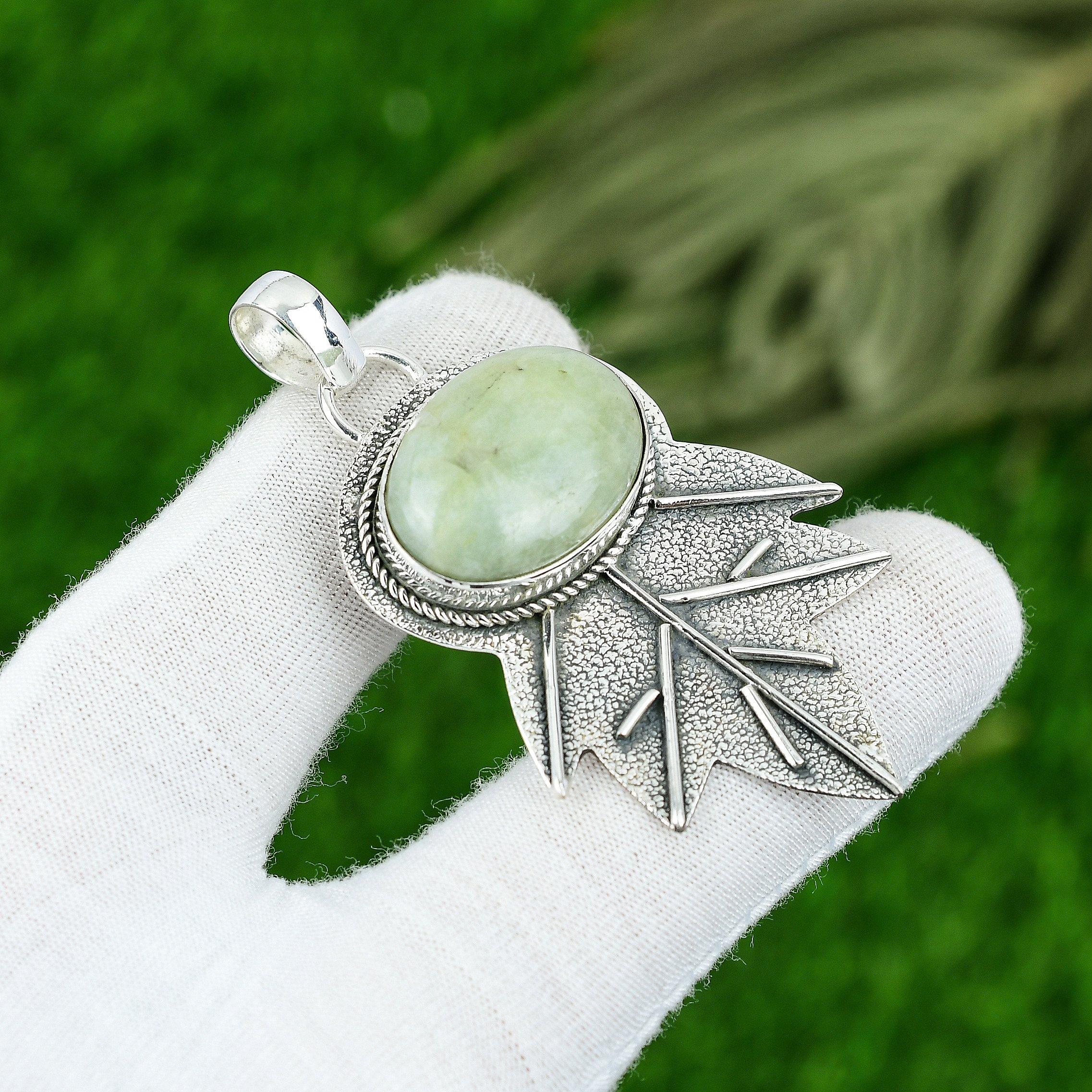 Birthday Gift For Her Natural Aquamarine Gemstone Pendant 925 Sterling Silver