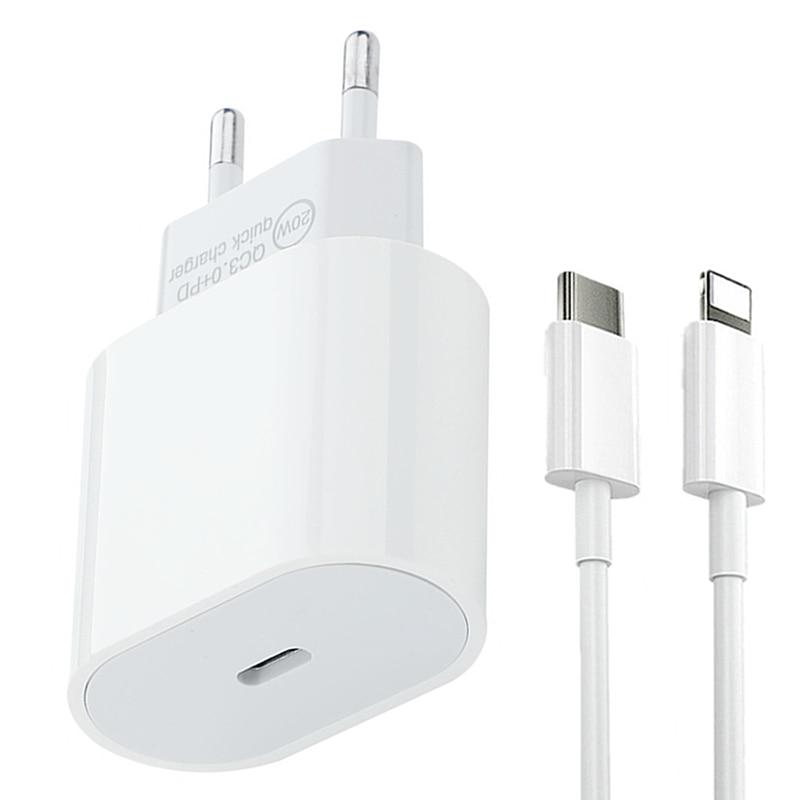 Ładowarka ścienna do Iphone 20W PD USB-C zasilacz do Apple IPhone 13 11 12 Pro Max IPad Mini Charge szybkie ładowanie kabel typu C