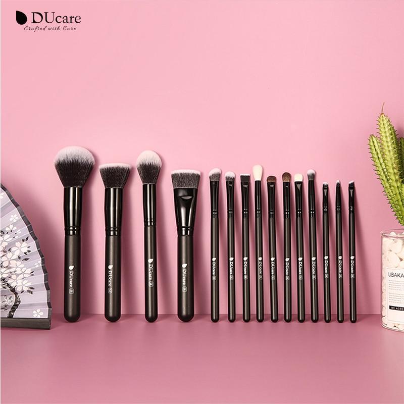 DUcare 15PCS Make Up Brushes Set with Brush Clean Box Eyeshadow MakeUp Brushes Set Natural Goat Hair Cosmetics Brush Set