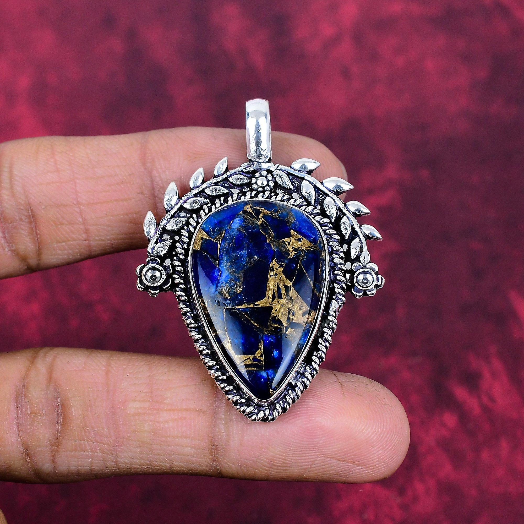 Copper Sodalite Jewelry, 925 Solid Sterling Silver Pendant Handmade Gemstone Jewelry, Gifts For Wife Brand New Pendant