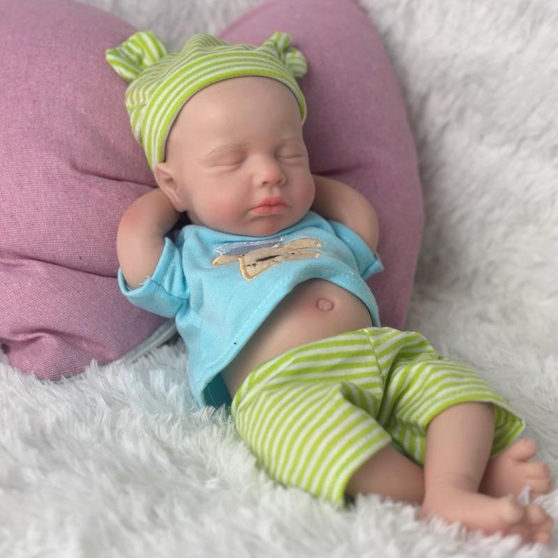 So Truly Like Mini Reborn Toddler Baby Doll 30 Cm Solid Silicone Full Body Newborn Doll Real Touch Cute Sleeping Baby Boy Doll Children Birthday Gifts