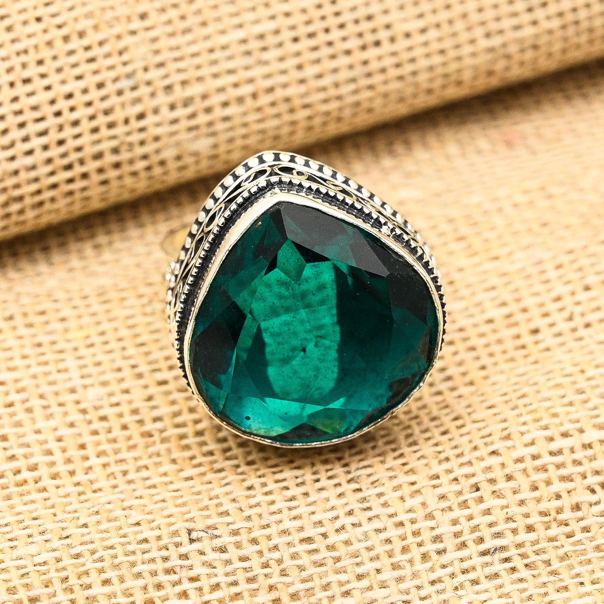 Beauteous Indicolite Gemstone Handmade 925 Sterling Silver Ring Jewelry For Gift