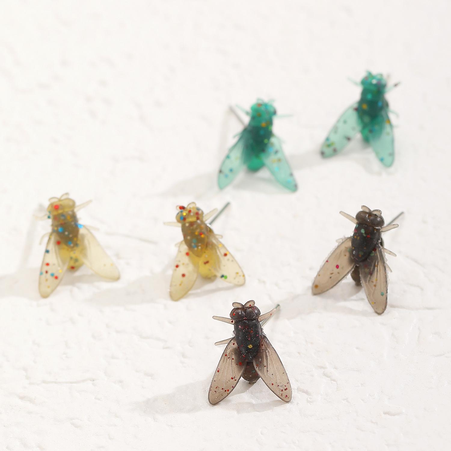 Personalità Esagerata Senso del Design Unico Astrazione Creativa Mini Volo Simulata Orecchini Divertenti