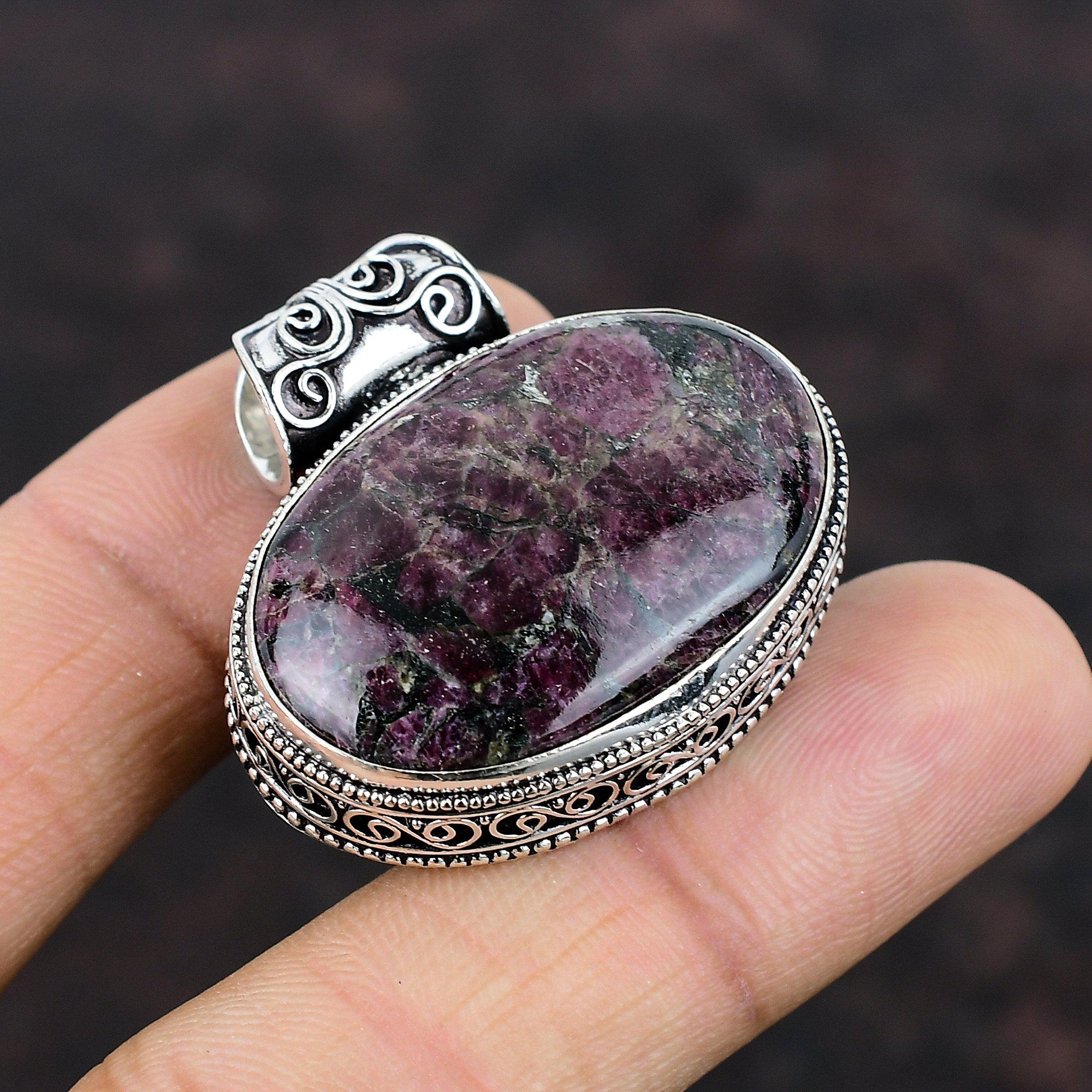 Eudialyte Pendant Handmade Gemstone Jewelry 925 Sterling Silver Pendant Very Pretty Vintage Pendant Unique Pendant Silver Jewelry For Gift