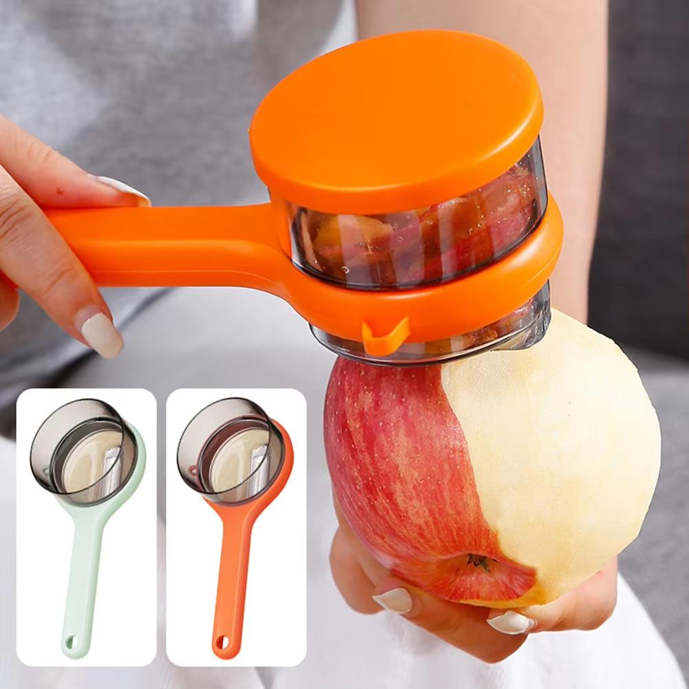 1 Versatile Fruit and Vegetable Peeler with Storage Box - Serrated Blades, PET Materials - Perfect for Kitchen and Dormitory Use