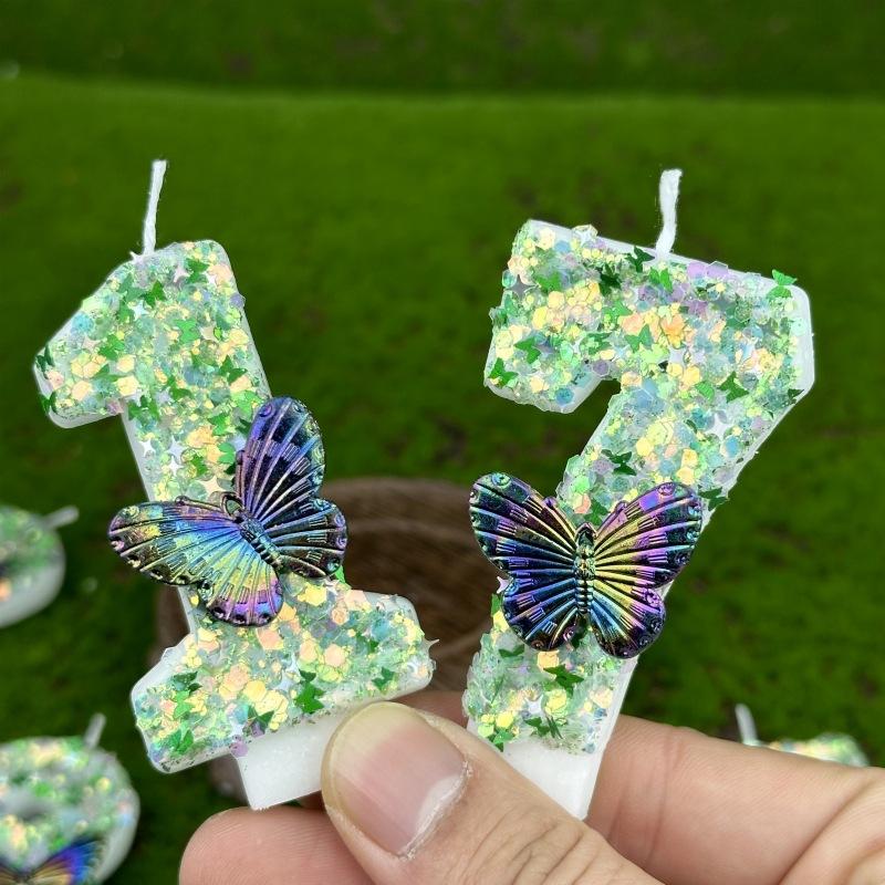 Creative Digital Birthday Candle Cake Party Decoration Birthday Candle Butterfly