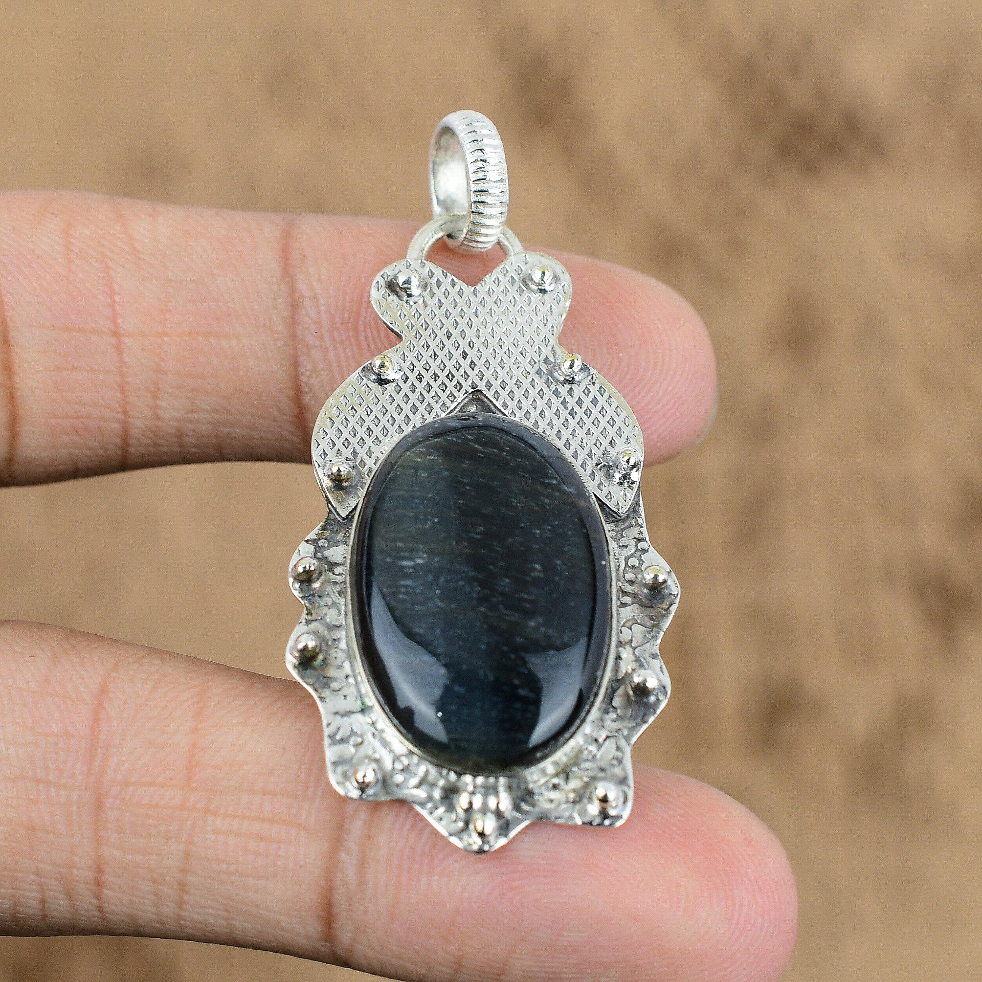 Gift For Women Jewelry Pendant 925 Sterling Silver Natural Nellite Gemstone