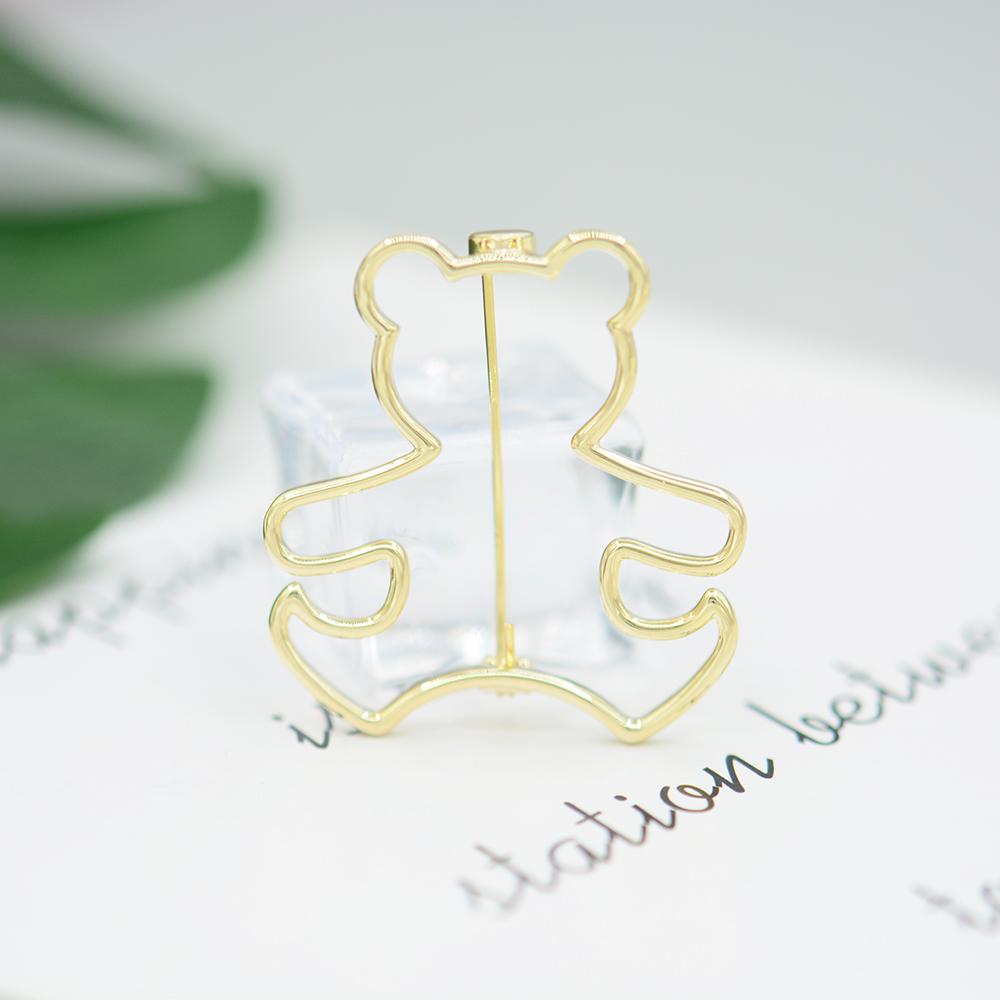 Blucome Newest Fashion Little Bear Shape Brooches Copper Animal Corsage Suit Scarf Pins for Women