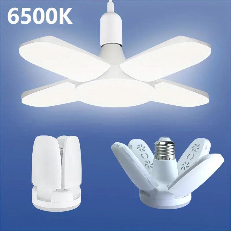Foldable Fan Shape LED Bulb Lamp  220V 110V 40 LEDs Light Bulbs For Home Ceiling Lamp Warehouse Garage  White Light