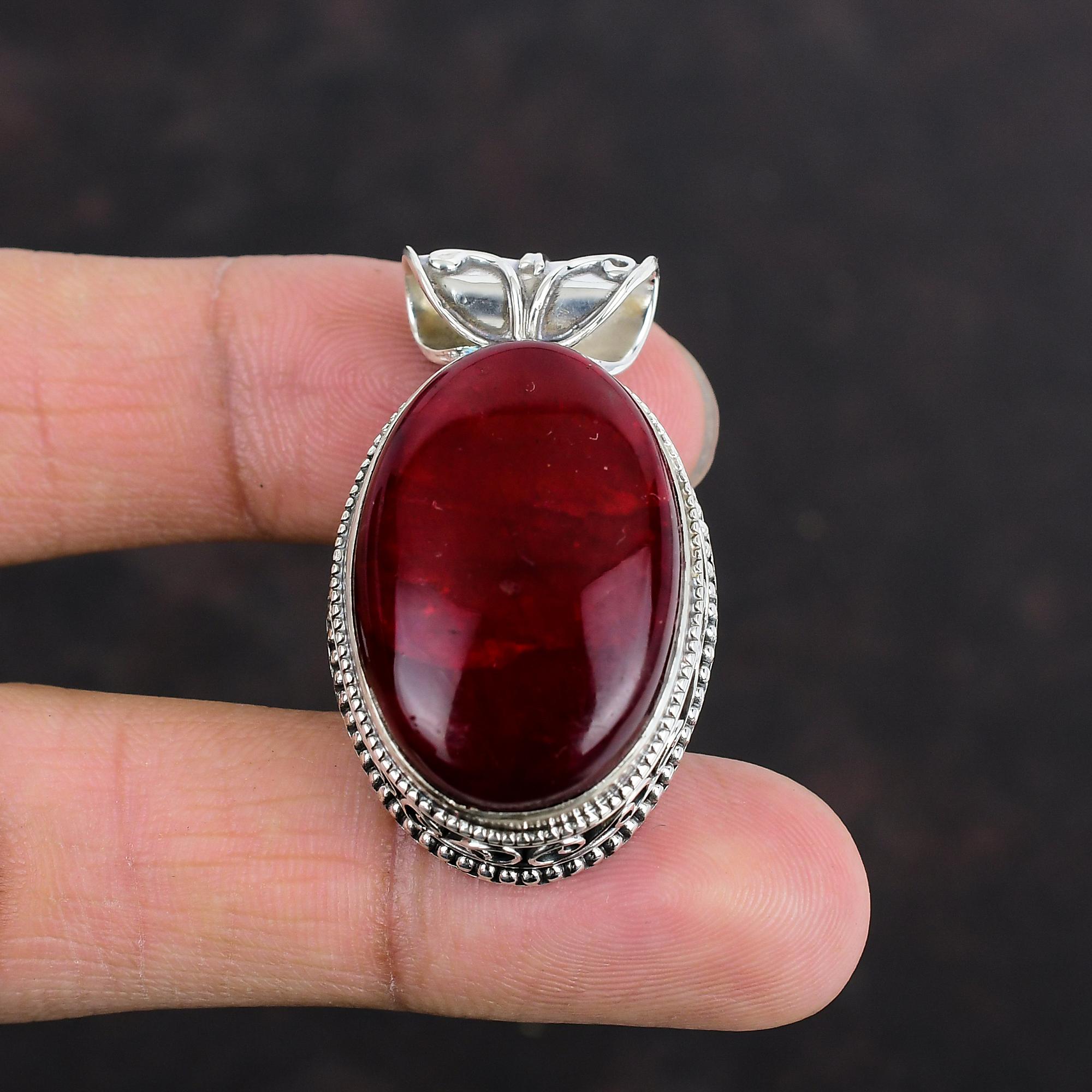 Red Fire Labradorite Pendant Gemstone Pendant Vintage Pendant 925 Sterling Silver Pendant Women Pendant Handmade Silver Jewelry Gift For Him