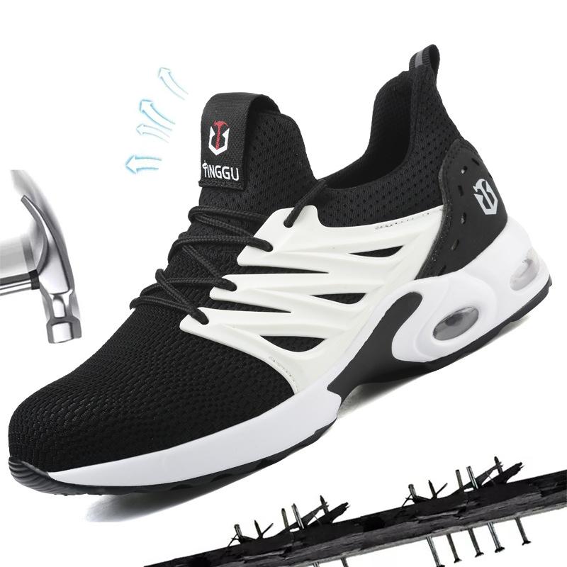 Men's Shoes Safety Shoes Lightweight Sports Casual Air Cushion Shoes Steel Toe Cap Anti Impact Anti Puncture Labor Protection Shoes