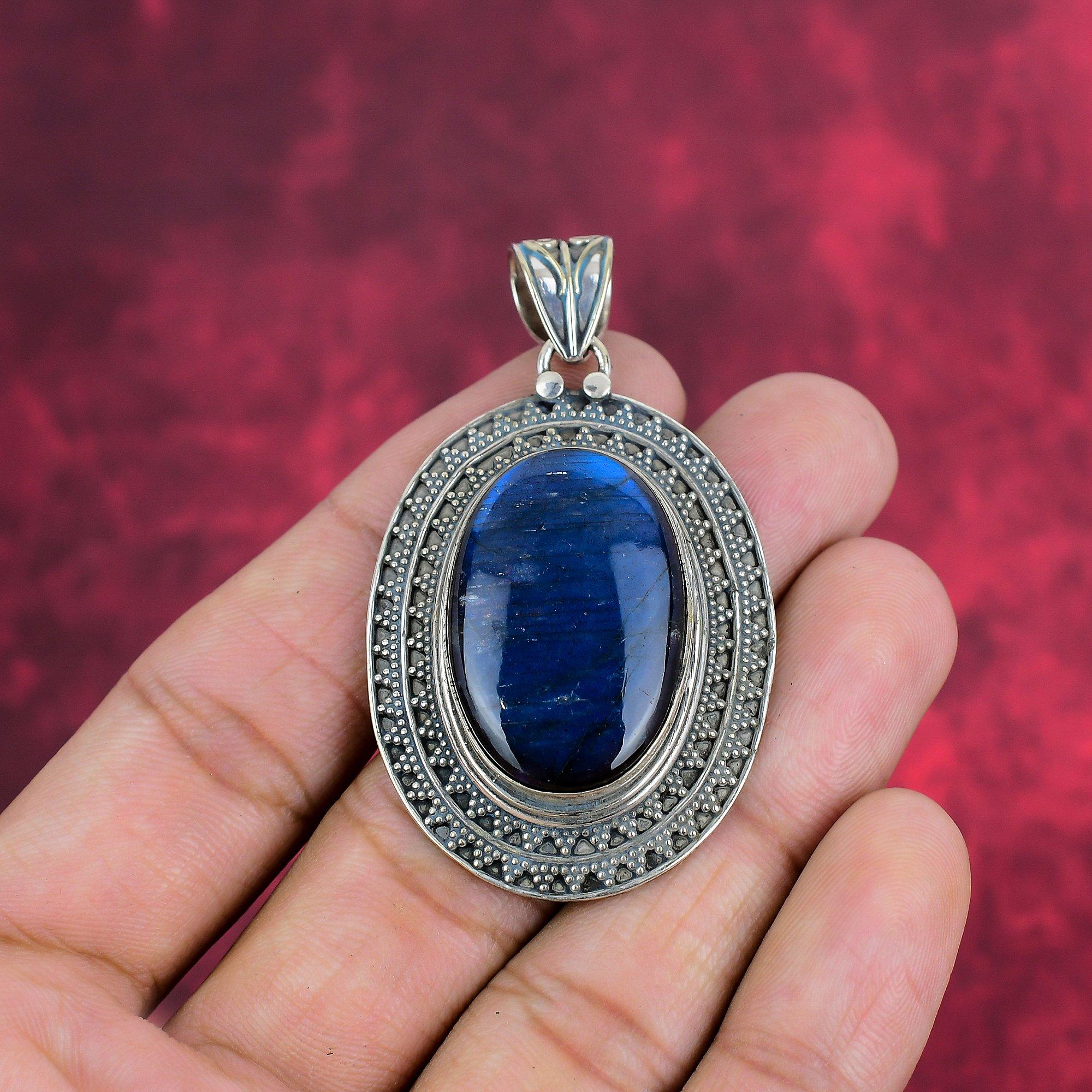 Labradorite Pendant, 925 Sterling Silver Gemstone Jewelry, Handmade Pendant Amazing Jewelry, Gift For Her