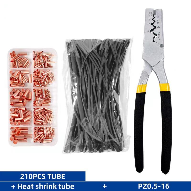 210 szt. miedzianych przewodów łączących 3:1 narzędzie do zaciskania i klejenia rurek termokurczliwych o podwójnej ściance