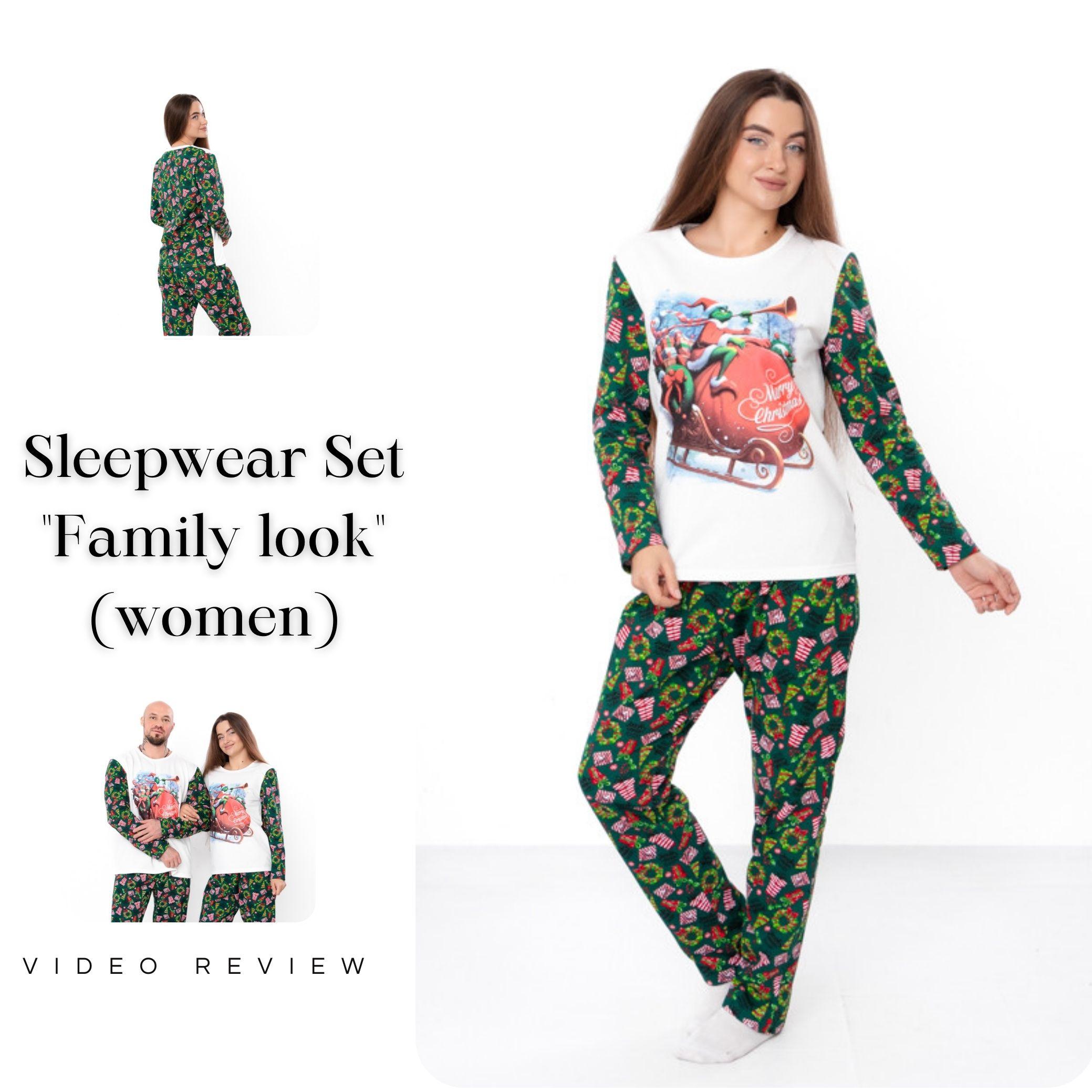 Pajama Set (women) – Warm Top & Pants with New Year Print, Winter, 8249-3 HC