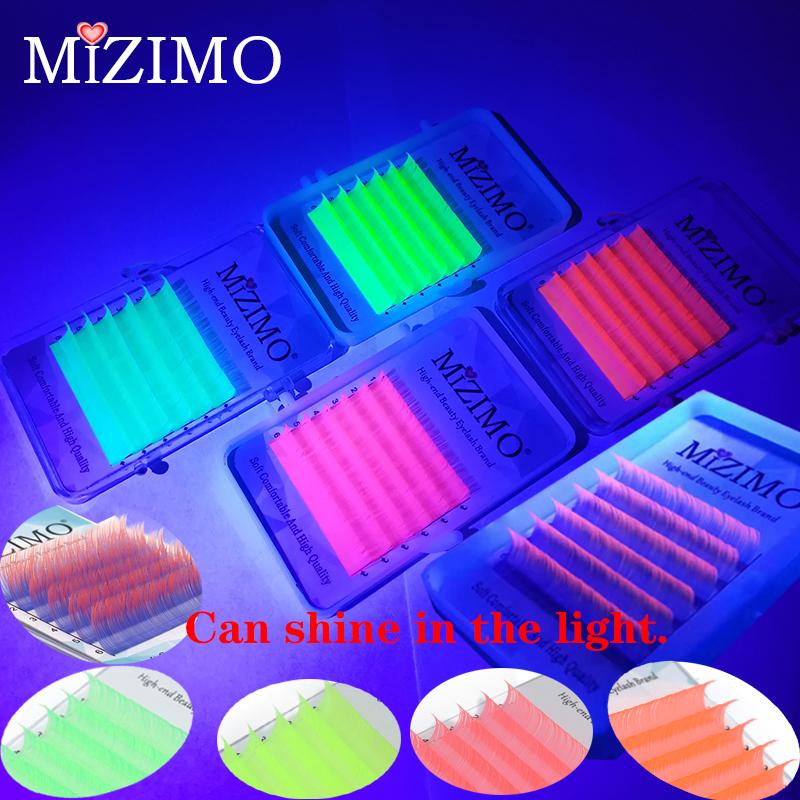 Single Pink Eyelash, Luminous Color Grafted False Eyelash,MIZIMO, 0.07mm, C/D, Eye Makeup,