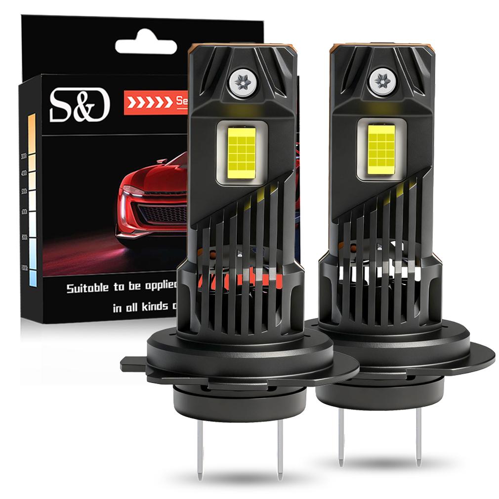 2Pcs 40000LM H7 LED Headlight Bulbs Mini Turbo H11 LED H8 9005 HB3 9006 HB4 100W Car Fog Light Hi/lo Beam Headlamp Auto Plug&Play Lamp 6500K White