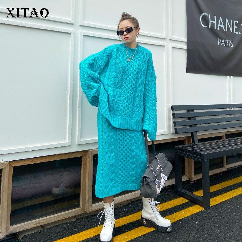 Xitao Two Piece Set Women Knitting Two Piece Set GCC4044