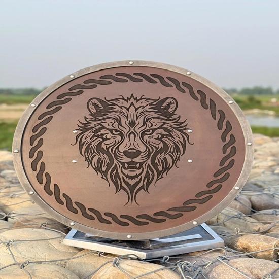 60.96 cm Wolf Battleworn Wooden Shield Medieval Viking Warrior Shield Wall Decor Shield Best Gift for Decoration