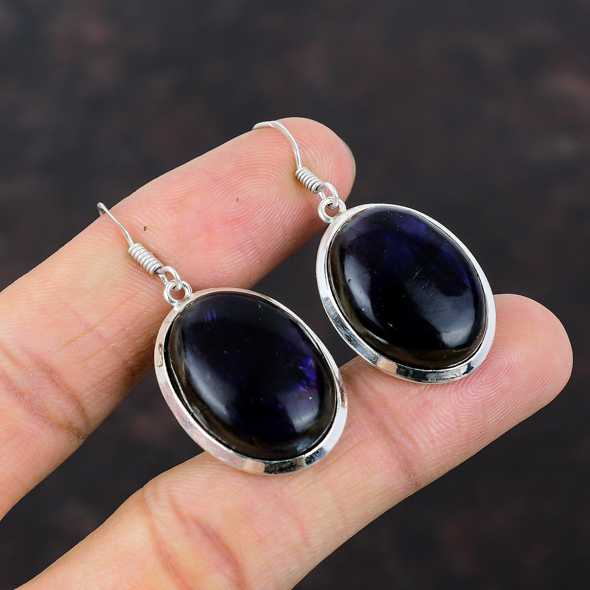 Blue Fire Labradorite Earring Handmade Boho Jewelry 925 Sterling Silver Earrings Original Gemstone Earring Beautiful Jewelry Gift For Friend