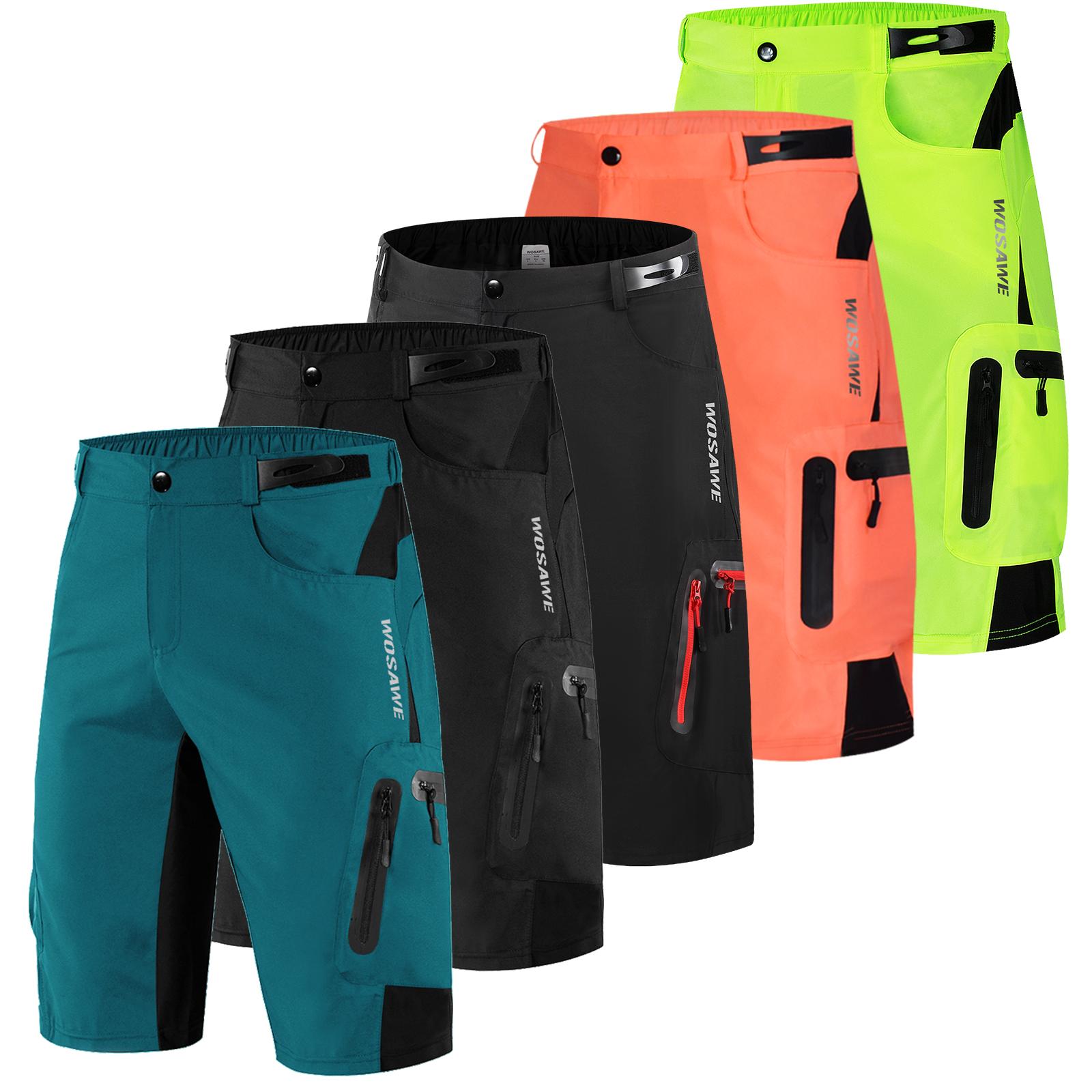 Cycling Shorts WOSAWE Men's MTB Bike Riding Casual Shorts Breathable Loose Fit Quick Dry
