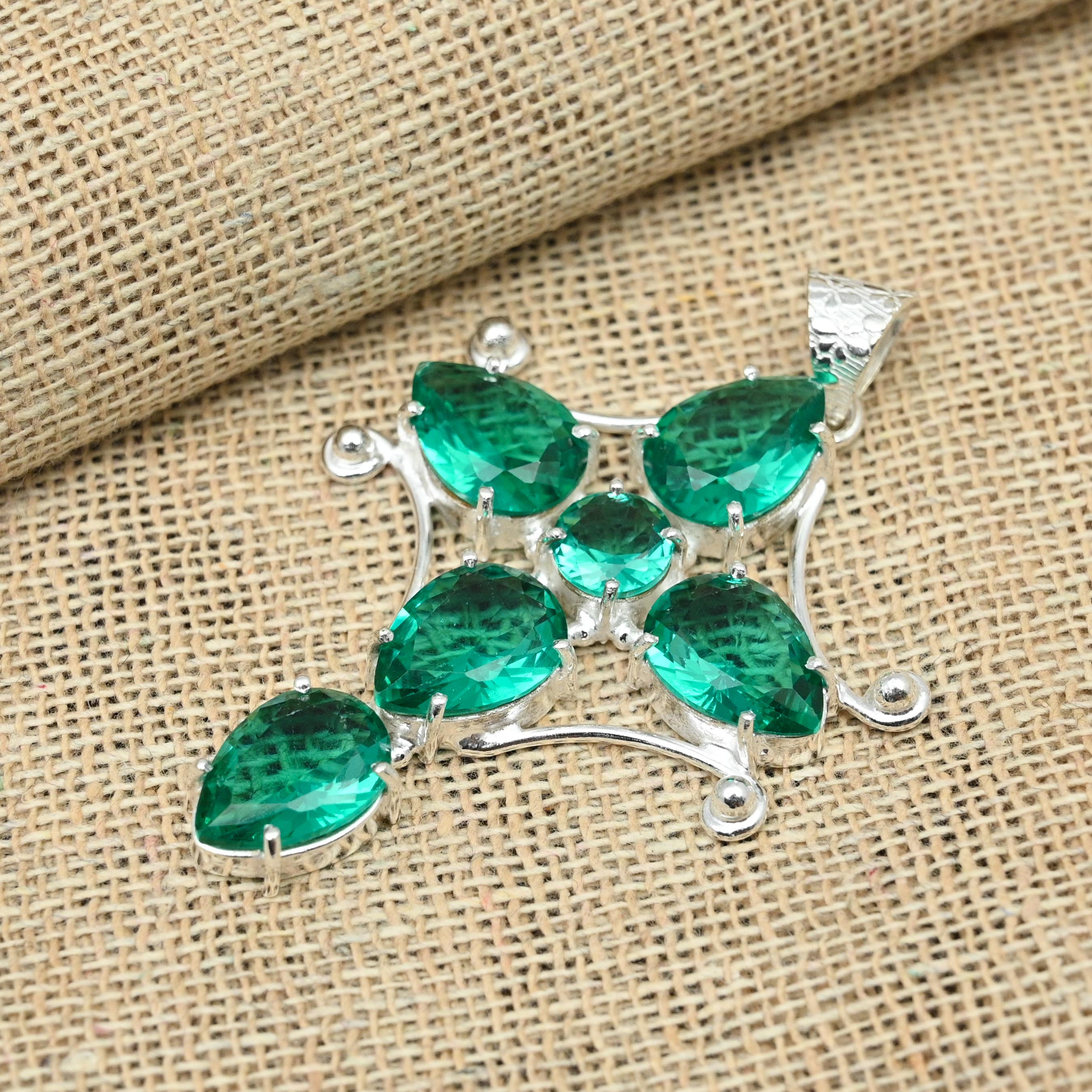 Πολύτιμος λίθος Indicolite Τουρμαλίνη 925 Χειροποίητο Κρεμαστό κόσμημα δώρου