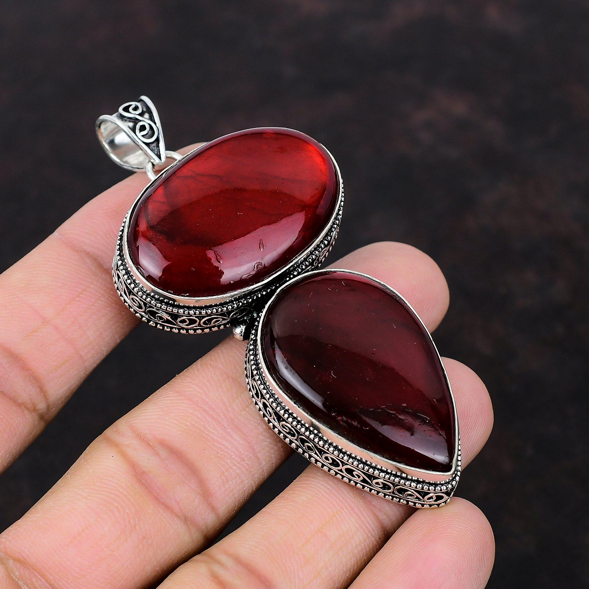 Red Fire Labradorite Pendant Gemstone Pendant Vintage Jewelry 925 Sterling Silver Pendant Handmade Pendant Gift For Women Brand New Pendant