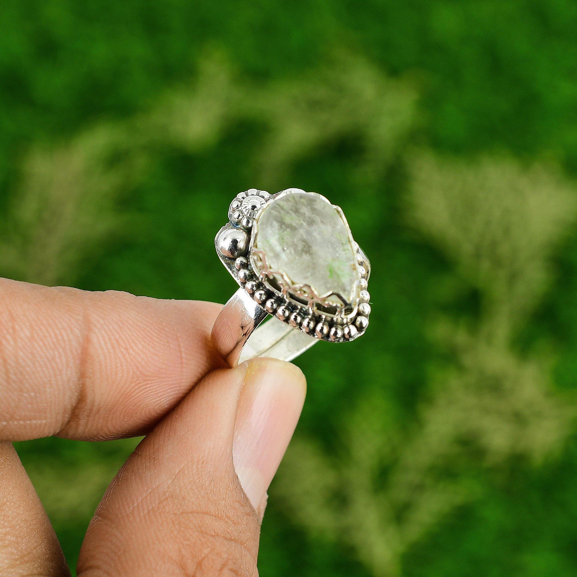 925 Sterling Silver Pear Natural Moonstone Bezel New Stackable Anniversary Ring
