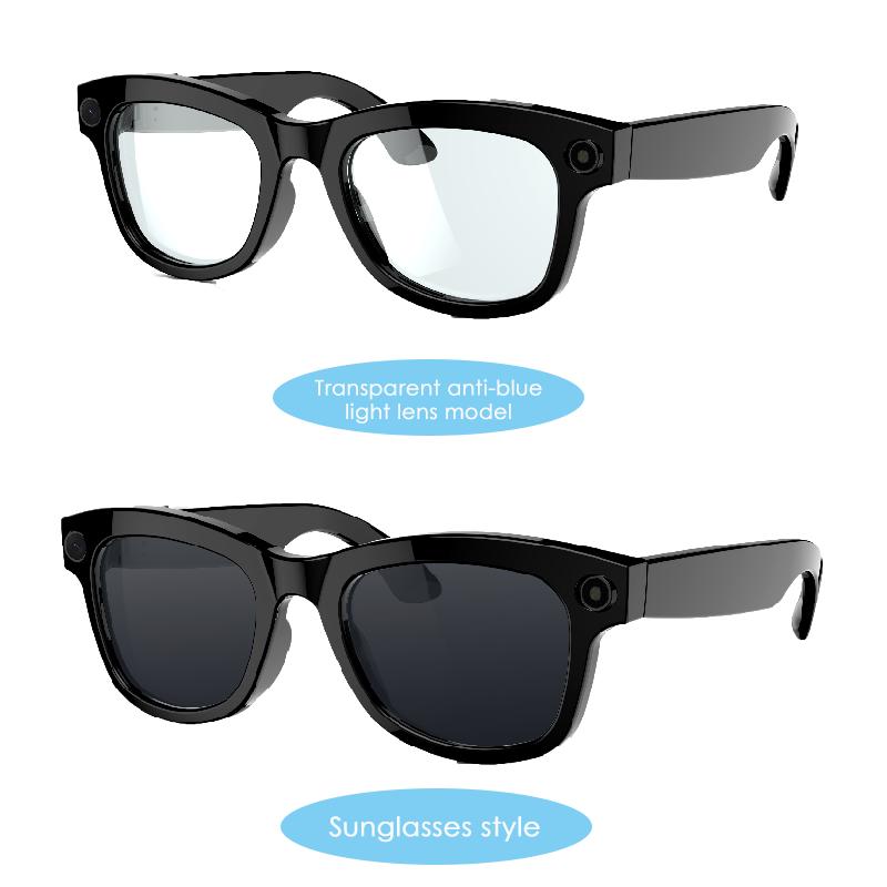 Sovawin 5-megapixel Smart AI Glasses with Blue Light Filter Lenses High-definition Transparency Surround Sound Speakers Transparent Glasses Style