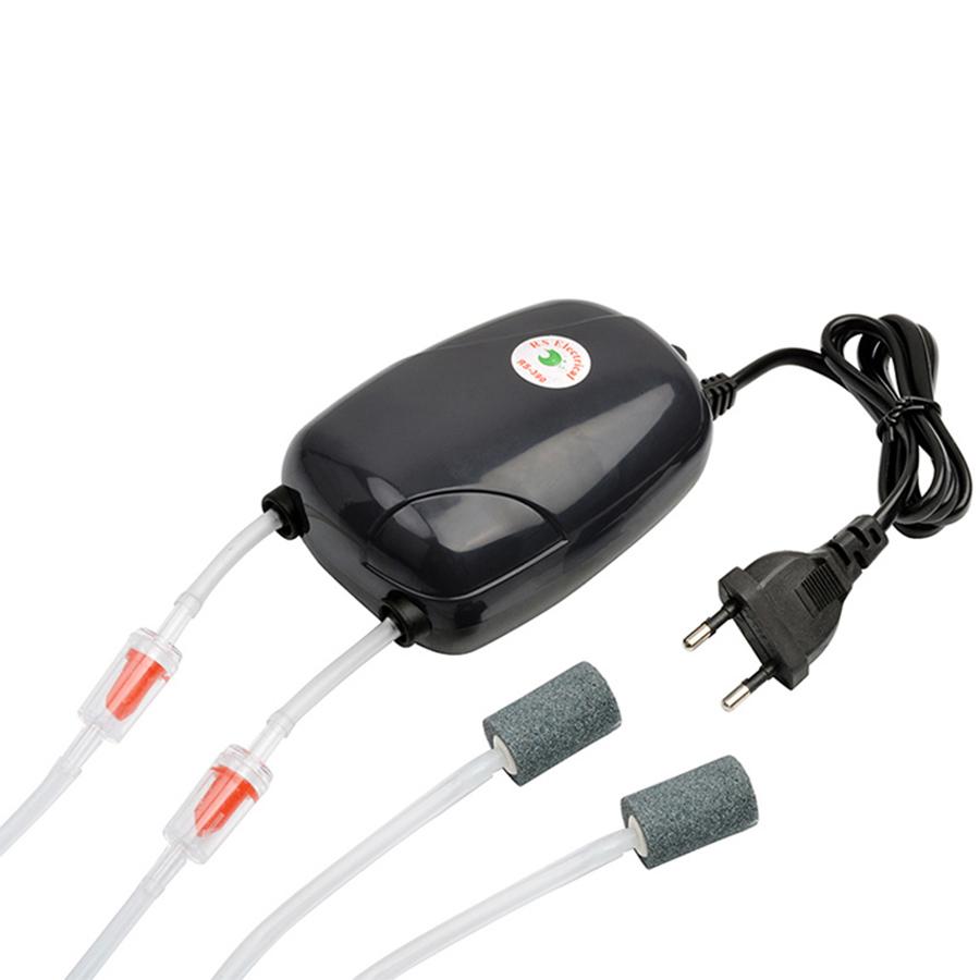 1Set Aquarium Air Pump Fish Tank Mini Compressor Single Double Outlet with Check Valve Tube Aquatic Accessories 220V 3W 5W
