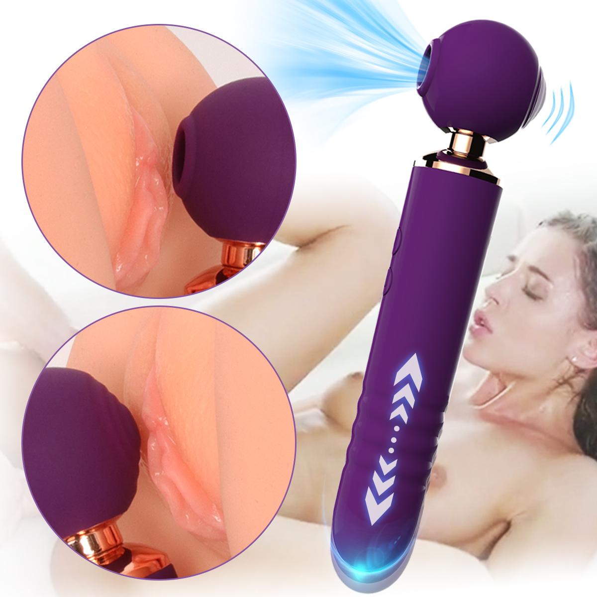 3 In 1 Clitoris Sucking Telescopic Dildo Vibrator Female Vaginal Clit Sucks Stimulator G Spot Vibrating Sex Toys For Women Couple